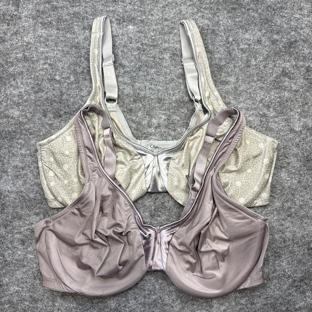 Olga Warners‎ Signature Support Underwire Bra women's 36DD purple gray 35002 LOT